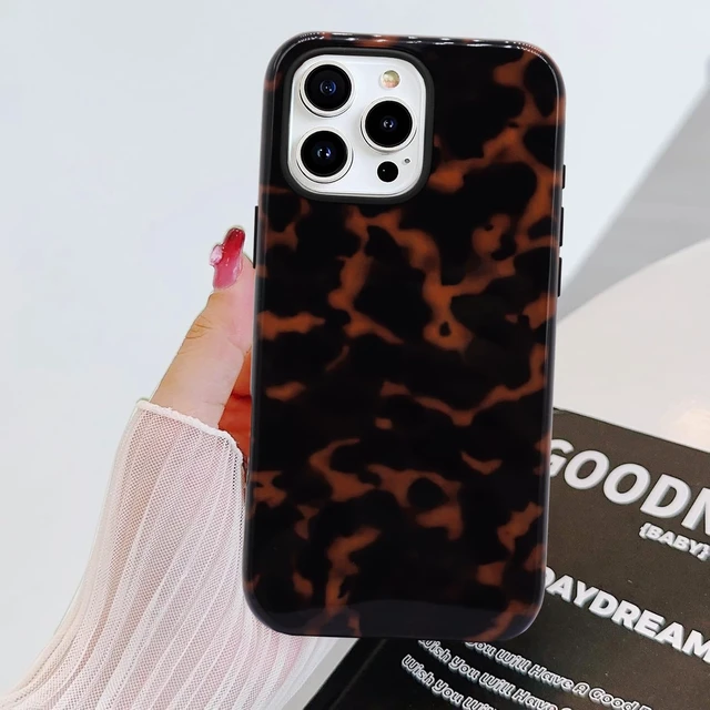 Alt view image 3 of 7 - Compatible with iPhone 16 Pro Max Case 6.9 inch with 2 Pack Tempered Glass Screen Protectors Vintage Animal Tortoiseshell 2in1 Hybrid Cover for Women Protective Phone Cases Brown