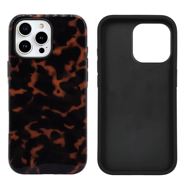 Alt view image 6 of 7 - Compatible with iPhone 16 Pro Max Case 6.9 inch with 2 Pack Tempered Glass Screen Protectors Vintage Animal Tortoiseshell 2in1 Hybrid Cover for Women Protective Phone Cases Brown