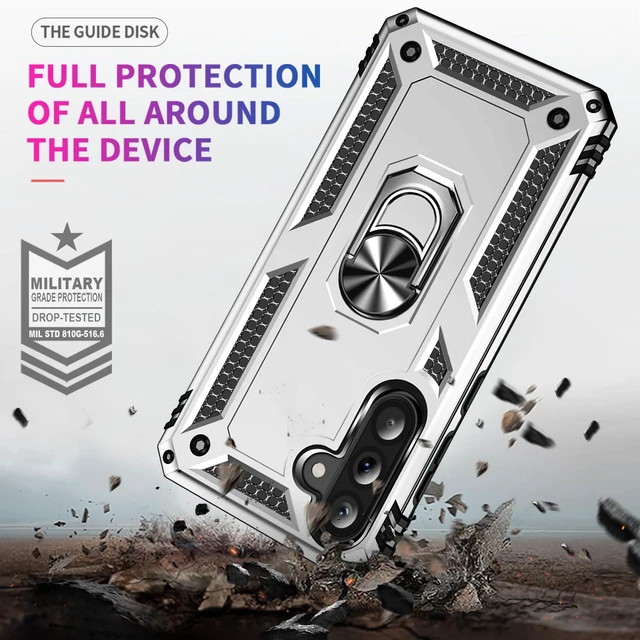 Alt view image 2 of 6 - for Samsung Galaxy A56 Case: with Screen Protector - Military Grade Protective Cases with Finger Ring Holder Kickstand for Samsung A56(Silvery)