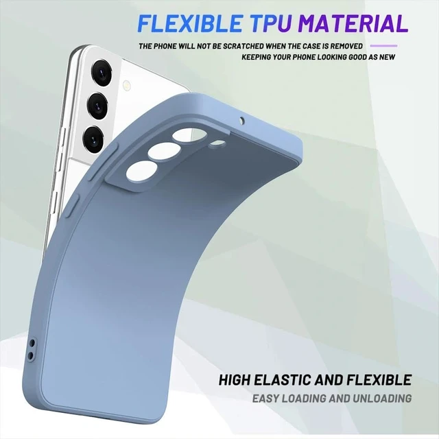 Alt view image 4 of 7 - Soft TPU Slim Case for Samsung Galaxy S22, Lightweight, Snug Fit, Drop-Resistant, Shock-Absorbent, Scratch-Resistant, Grass Gray