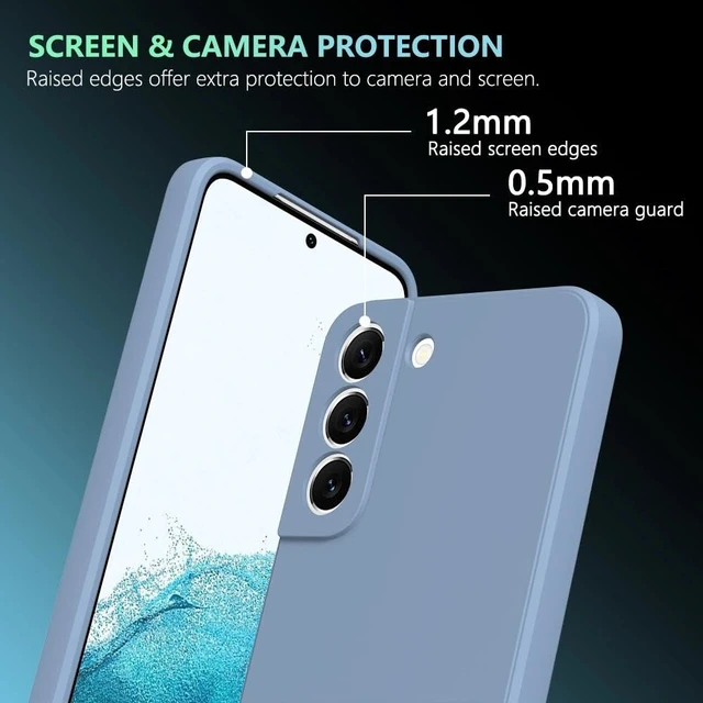 Alt view image 5 of 7 - Soft TPU Slim Case for Samsung Galaxy S22, Lightweight, Snug Fit, Drop-Resistant, Shock-Absorbent, Scratch-Resistant, Grass Gray