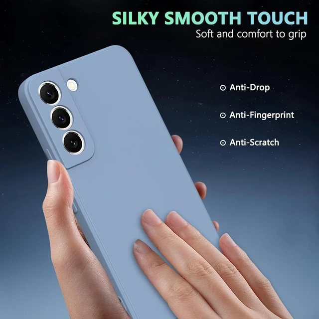 Alt view image 6 of 7 - Soft TPU Slim Case for Samsung Galaxy S22, Lightweight, Snug Fit, Drop-Resistant, Shock-Absorbent, Scratch-Resistant, Grass Gray