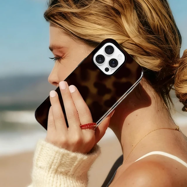 Alt view image 7 of 7 - for iPhone 16 Pro Case Magnetic Cute Leopard - Brown | Compatible with MagSafe, Amber tortoise pattern, For women men girls boys, Soft TPU hard PC back, Shockproof, Waterproof