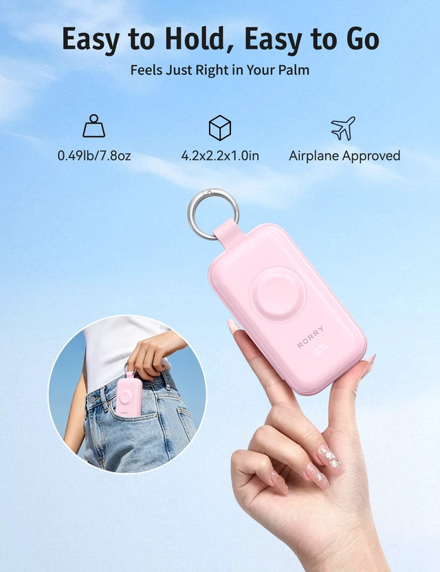 Alt view image 7 of 7 - CharmGo Pro 45W Portable Charger Power Bank 10000mAh Battery Pack | Fast Charging, Built-in Cables, 3-in-1 Keychain Design, for iPhone, Apple Watch, iPad, MacBook, Travel Essential, Pocket Size