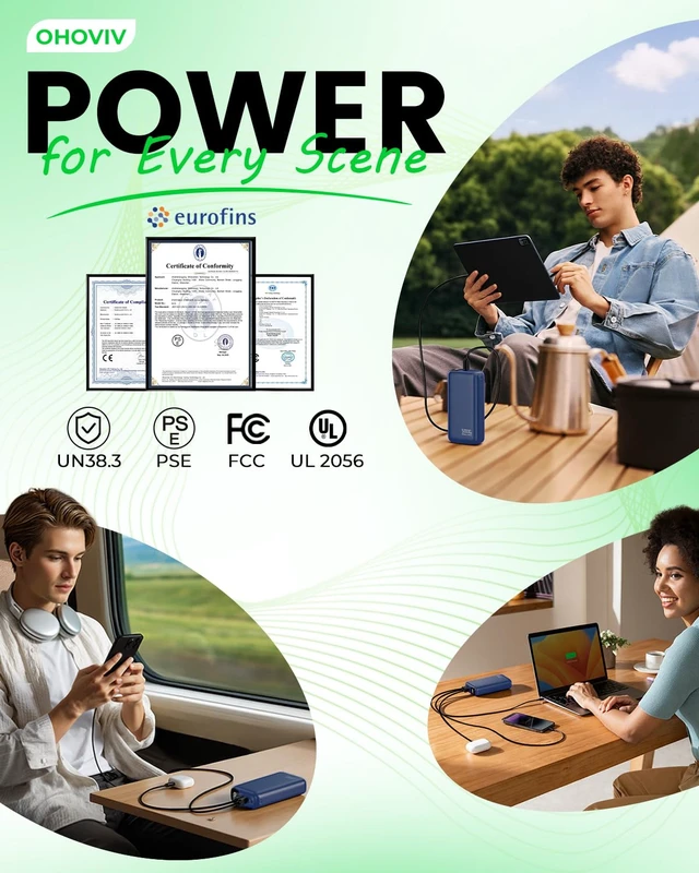Alt view image 5 of 7 - Portable Charger Power Bank 50000mAh,PD 22.5W Battery Pack | 4× Faster Charging,Up to 55% in 30mins,Travel Essential,Portable Phone Charger for iPhone 17/16/15 Series,Galaxy,Ocean Blue