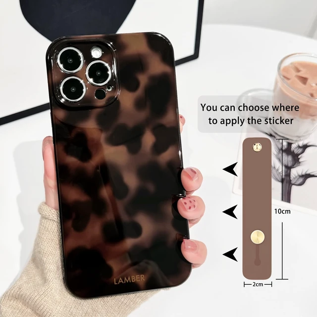 Alt view image 3 of 7 - for iPhone 14 Pro Case Cute Tortoise Wrist - Brown | Strap design, Aesthetic amber, For girls women men, Girly, Soft TPU, Full camera lens, Protective, Shockproof phone cover