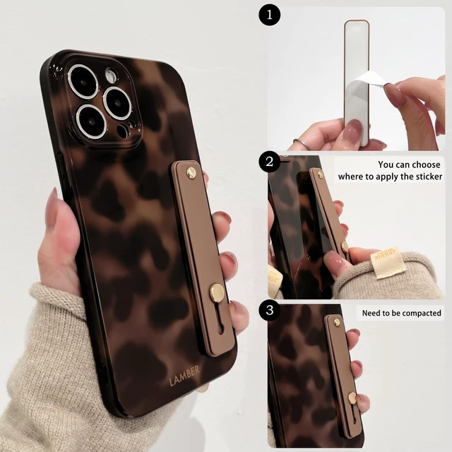 Alt view image 2 of 7 - for iPhone 14 Pro Case Cute Tortoise Wrist - Brown | Strap design, Aesthetic amber, For girls women men, Girly, Soft TPU, Full camera lens, Protective, Shockproof phone cover