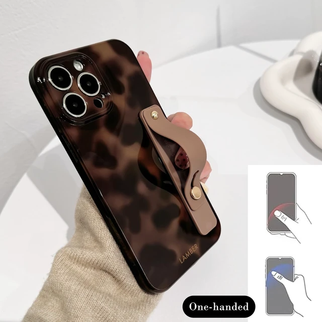 Alt view image 4 of 7 - for iPhone 14 Pro Case Cute Tortoise Wrist - Brown | Strap design, Aesthetic amber, For girls women men, Girly, Soft TPU, Full camera lens, Protective, Shockproof phone cover