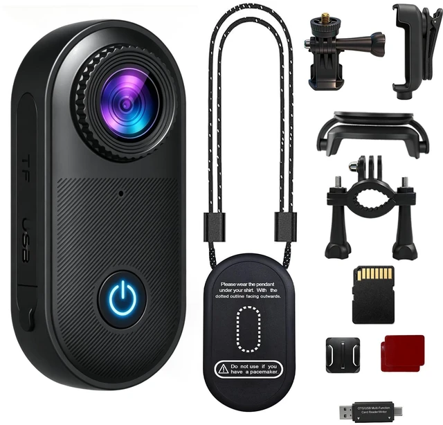 Main image of 2.7K Mini Body Camera, 35g Necklace Chest Magnetic POV Camera | 32GB Memory Card, Thumb Size Wearable Camera with Accessories Kits Body Cam for Vlogging, Cycling, Hiking, Outdoor Sports