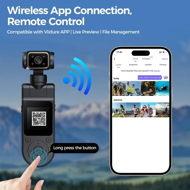 Alt view image 3 of 7 - 1080P WiFi Pocket Body Camera Hands Free POV Cameras Vlogging Camera | Portable Handheld Camera with Audio Video Mini APP Control Rotatable Lens Wearable Travel, Pets & Daily Recording