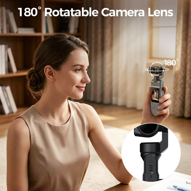 Alt view image 5 of 7 - 1080P WiFi Pocket Body Camera Hands Free POV Cameras Vlogging Camera | Portable Handheld Camera with Audio Video Mini APP Control Rotatable Lens Wearable Travel, Pets & Daily Recording