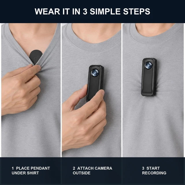 Alt view image 6 of 7 - Body Camera, 64GB Native 4K Video with Audio, Magnetic Wearable | Magnetic wearable camera with 64GB card, back clip and 1/4-inch mount for hands-free POV video on trips and daily use