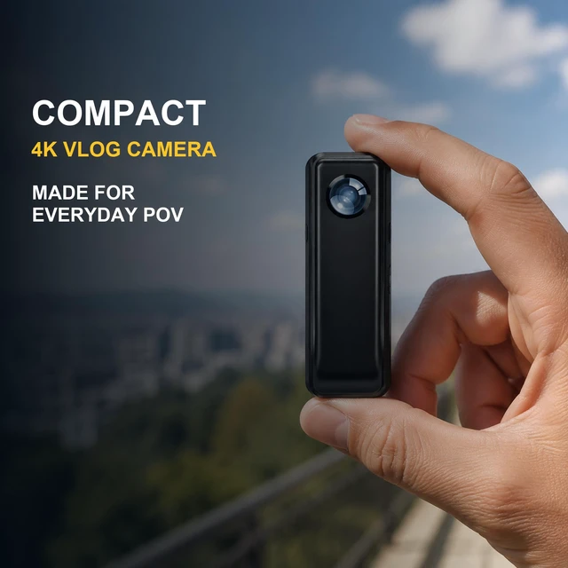 Alt view image 7 of 7 - Body Camera, 64GB Native 4K Video with Audio, Magnetic Wearable | Magnetic wearable camera with 64GB card, back clip and 1/4-inch mount for hands-free POV video on trips and daily use