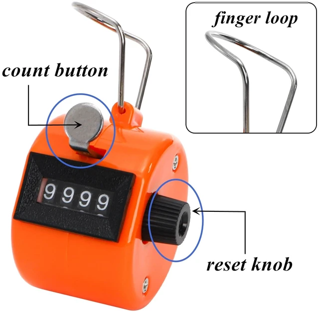 Alt view image 3 of 7 - 16 Pcs Hand Clicker Counter, 4 Digit Manual Mechanical Tally Counters with Finger Ring, Handheld Assorted Color Pitch Clicker Counter for Sports Stadium Coaching, 8 Color