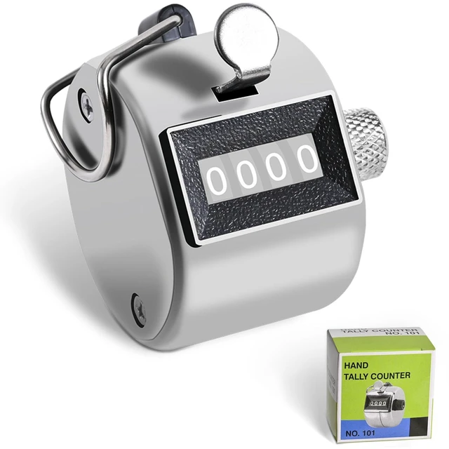 Main image of Clicker Counter, Metal Hand Tally Counter Clicker 1PC, 4-Digit | Manual Mechanical Number Click Counter, One Hand Counter Clicker Digital Counting for Coaching Knitting People Lap Golf