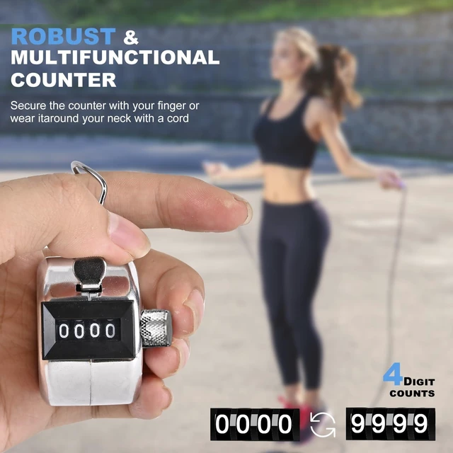 Alt view image 5 of 7 - Clicker Counter, Metal Hand Tally Counter Clicker 1PC, 4-Digit | Manual Mechanical Number Click Counter, One Hand Counter Clicker Digital Counting for Coaching Knitting People Lap Golf