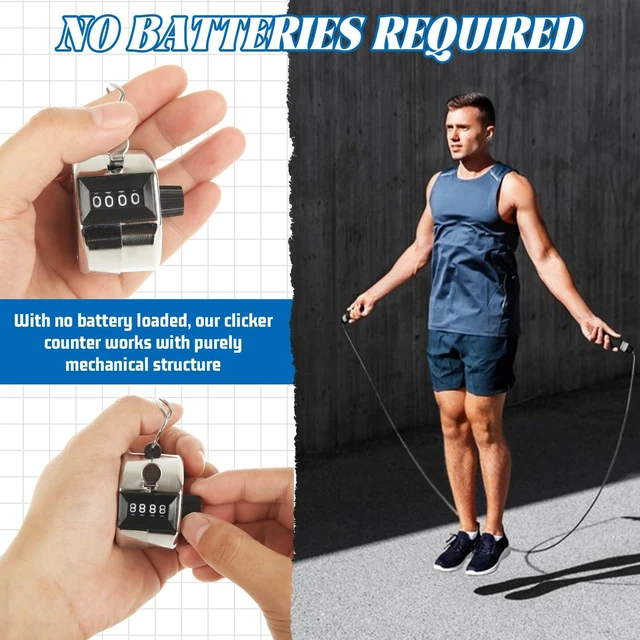 Alt view image 5 of 7 - 20 Pack Clicker Counter, Metal Hand Tally Counter Clicker, 4 Digit Mechanical Palm Pitch Counter Clicker for Counting Numbers Golf Sports Events Office Stadium