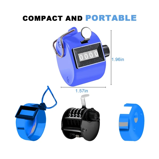 Alt view image 2 of 6 - Clicker Counter Handheld Tally Counter 4-Digit Number Click Counter | Mechanical Clickers Counters, Portable Pitch Umpire Handy Tally Click Counter for Coaching, Knitting, People, Lap, Golf