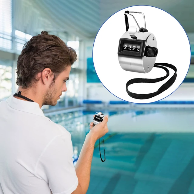 Alt view image 5 of 7 - 5Pcs Metallic Handheld Tally Clicker Counter 4 Digital Number | School Event Golf Sports Office Stadium, 4 Digital Number Clicker, 5 Pcs Handheld Counter Bulk