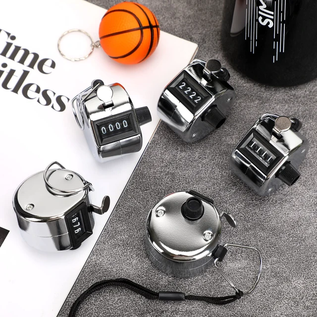 Alt view image 4 of 7 - 5Pcs Metallic Handheld Tally Clicker Counter 4 Digital Number | School Event Golf Sports Office Stadium, 4 Digital Number Clicker, 5 Pcs Handheld Counter Bulk