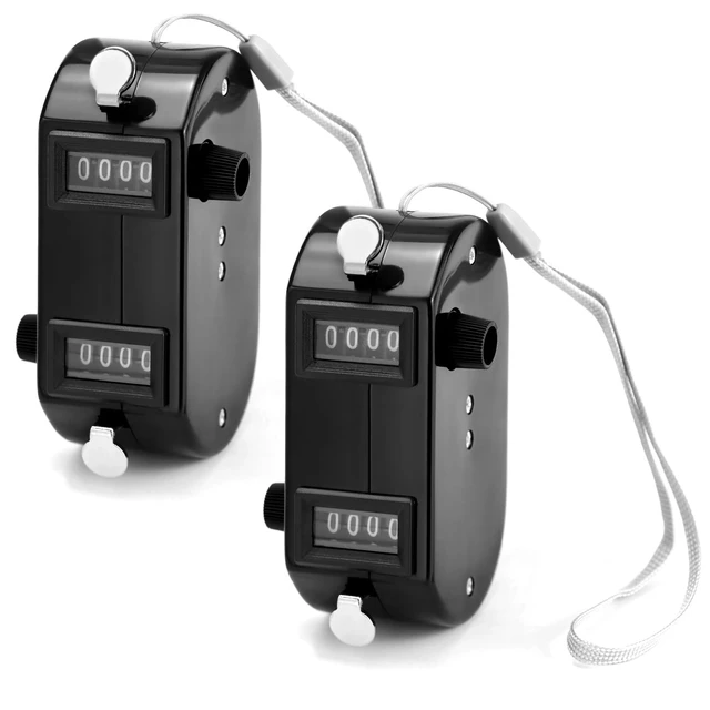 Main image of 2 Pack Black Dual Pitch Counter - Tally Click Counter/Score Tracker/Digital Counter for Baseball Pitches - Handheld and Lightweight with 9999 Max Count