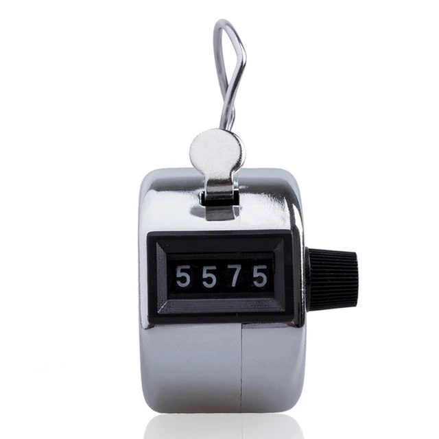 Alt view image 2 of 7 - 4 Pcs Handheld Tally Counter 4 Digit Mechanical Clicker Counters | Metal Mechanical Palm Count Clicker, Max 9999 Numbers Recorder Trackers, Sports Golf Coach Inventory Warehouse Equipment