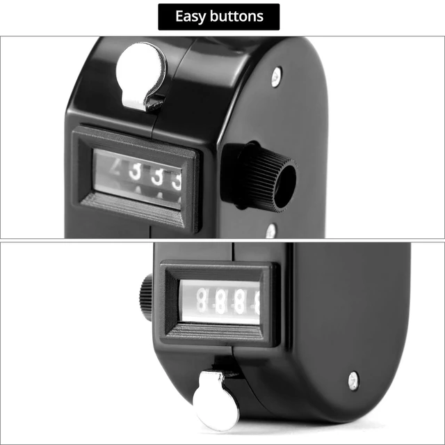 Alt view image 4 of 7 - 2 Pack Black Dual Pitch Counter - Tally Click Counter/Score Tracker/Digital Counter for Baseball Pitches - Handheld and Lightweight with 9999 Max Count