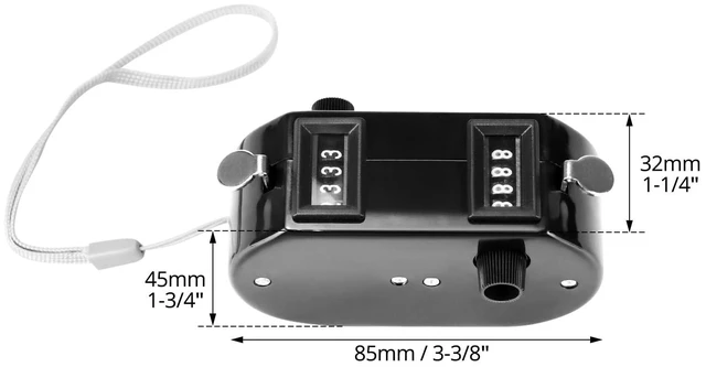 Alt view image 6 of 7 - 2 Pack Black Dual Pitch Counter - Tally Click Counter/Score Tracker/Digital Counter for Baseball Pitches - Handheld and Lightweight with 9999 Max Count
