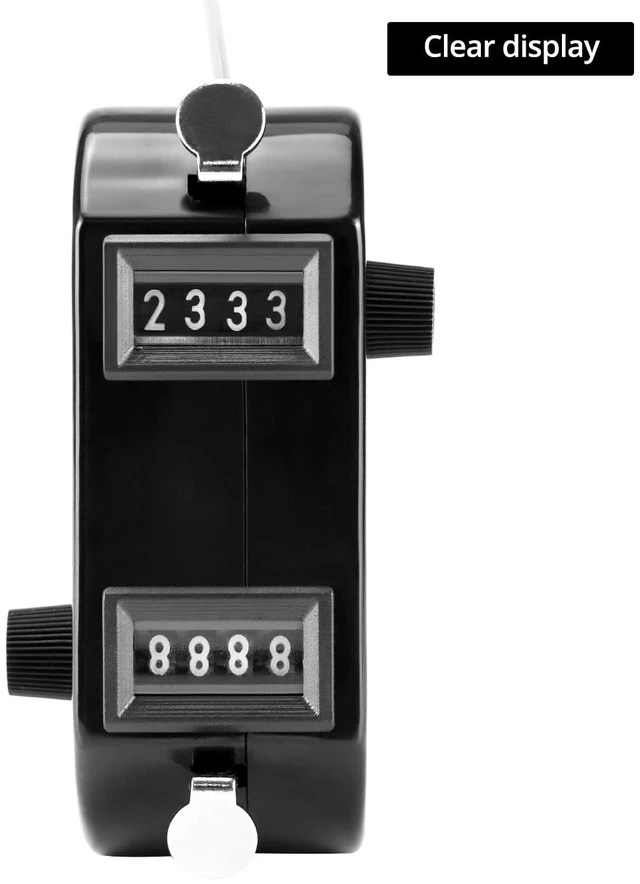 Alt view image 3 of 7 - 2 Pack Black Dual Pitch Counter - Tally Click Counter/Score Tracker/Digital Counter for Baseball Pitches - Handheld and Lightweight with 9999 Max Count