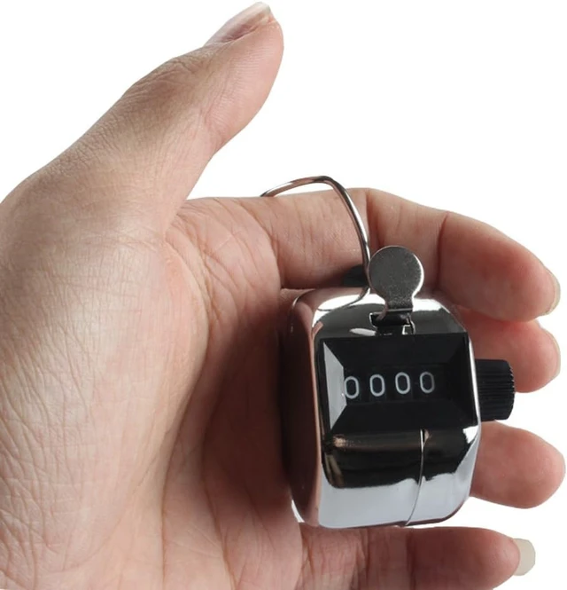 Alt view image 6 of 7 - 4 Pcs Handheld Tally Counter 4 Digit Mechanical Clicker Counters | Metal Mechanical Palm Count Clicker, Max 9999 Numbers Recorder Trackers, Sports Golf Coach Inventory Warehouse Equipment
