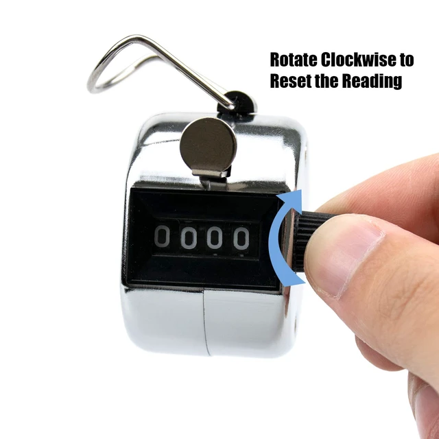 Alt view image 2 of 7 - 6 Pack Metal Hand Tally Counter Digital Lap Counter Clicker Handheld Mechanical Number Click Counters for Knitting, Coaching, Fishing, Golf, Lap, Baseball, Row Sport