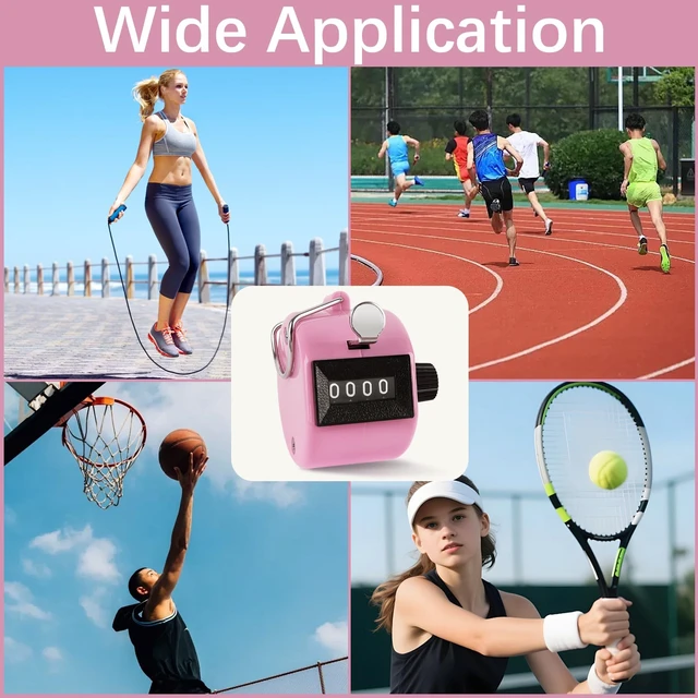 Alt view image 4 of 7 - Clicker Counter Handheld Tally Counter 4-Digit Number Counter for Coaching, Knitting, Lap, Fishing, Golf and Row Sport with 2-Nylon Lanyard,Pink