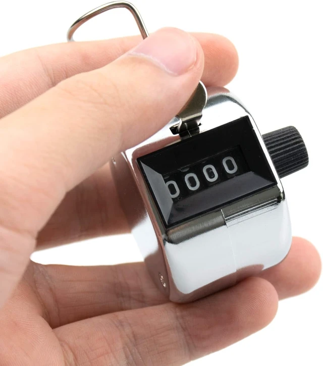 Alt view image 6 of 7 - 6 Pack Metal Hand Tally Counter Digital Lap Counter Clicker Handheld Mechanical Number Click Counters for Knitting, Coaching, Fishing, Golf, Lap, Baseball, Row Sport