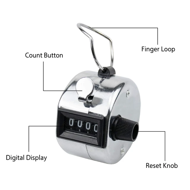 Alt view image 3 of 7 - 6 Pack Metal Hand Tally Counter Digital Lap Counter Clicker Handheld Mechanical Number Click Counters for Knitting, Coaching, Fishing, Golf, Lap, Baseball, Row Sport