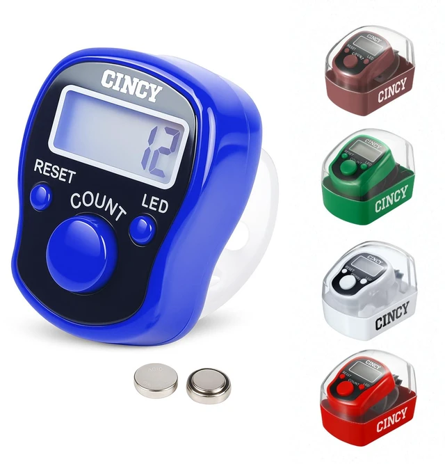 Main image of Clicker Counter with LED, Instant Reset, Accurate & Quiet, 1 Pack, Bright LED for Day & Night Use, Long Battery Life, Comfortable Grip for People, Laps, Pitch, Golf, Baseball & Prayer