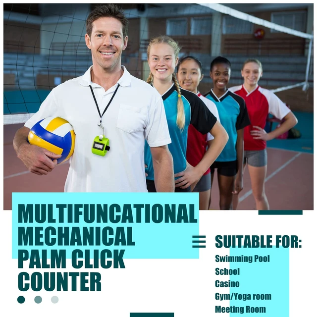 Alt view image 6 of 7 - 25 Pcs Tally Counter People Counter 4 Digit Click, Multi Colors | Mechanical Palm Clicker for Golf Sports Events, Hand Tally with Wrist Strap, Stadium Office Crowd Tracking Numbers