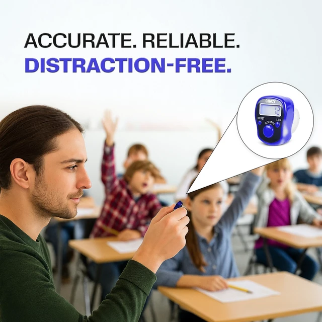 Alt view image 2 of 7 - Clicker Counter with LED, Instant Reset, Accurate & Quiet, 1 Pack, Bright LED for Day & Night Use, Long Battery Life, Comfortable Grip for People, Laps, Pitch, Golf, Baseball & Prayer