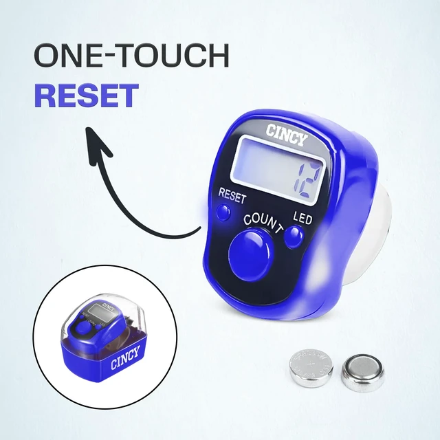 Alt view image 5 of 7 - Clicker Counter with LED, Instant Reset, Accurate & Quiet, 1 Pack, Bright LED for Day & Night Use, Long Battery Life, Comfortable Grip for People, Laps, Pitch, Golf, Baseball & Prayer