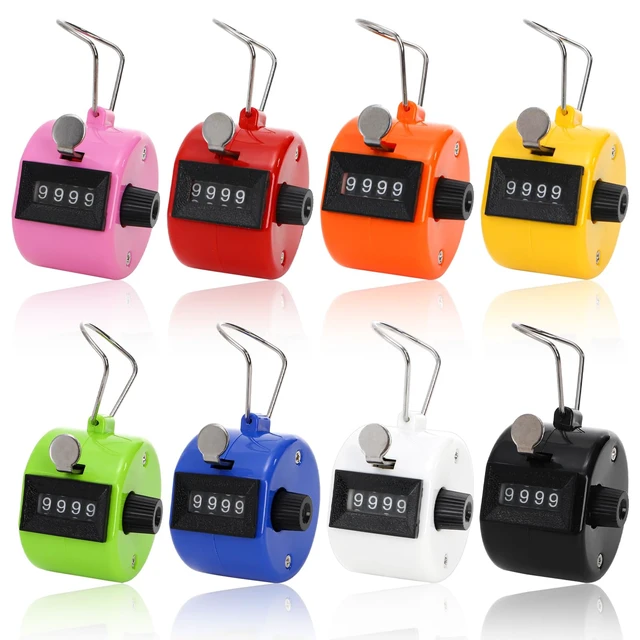 Alt view image 5 of 7 - 16 Pcs Hand Clicker Counter, 4 Digit Manual Mechanical Tally Counters with Finger Ring, Handheld Assorted Color Pitch Clicker Counter for Sports Stadium Coaching, 8 Color