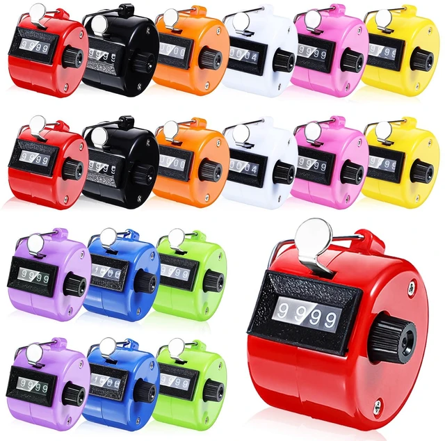 Main image of 18 Pack Handheld Clicker Counter, 4 Digit Mechanical Tally Counter with Metal Ring, Assorted 9 Colors for Counting, Coaching, Knitting, Sports, Golf & People Counting