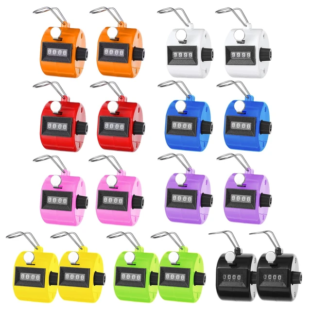 Alt view image 6 of 6 - 18 Pack Handheld Clicker Counter, 4 Digit Mechanical Tally Counter with Metal Ring, Assorted 9 Colors for Counting, Coaching, Knitting, Sports, Golf & People Counting