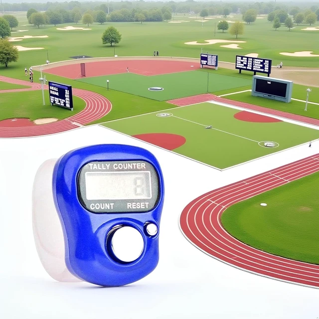 Alt view image 2 of 7 - Blue Electronic Finger Counter, Handheld LED Digital Row Counter with Ring for Golf, Hand Tally Counter for Hair Care Users, Unisex, 1 Count