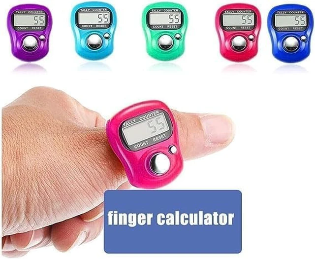 Alt view image 3 of 7 - Blue Electronic Finger Counter, Handheld LED Digital Row Counter with Ring for Golf, Hand Tally Counter for Hair Care Users, Unisex, 1 Count