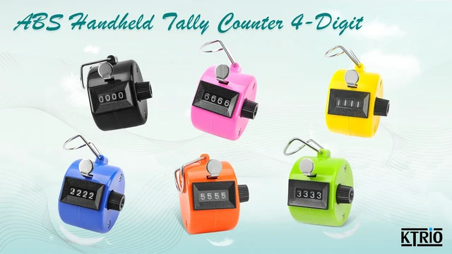 Alt view image 7 of 7 - Tally Counter, 6 Pack, 4-Digit Mechanical Clickers, 6 Colors | 6 Colors for Easy Assignment; Battery-Free Counting; 4-Digit Display; Lightweight ABS Case; Finger Ring; Multi-Use