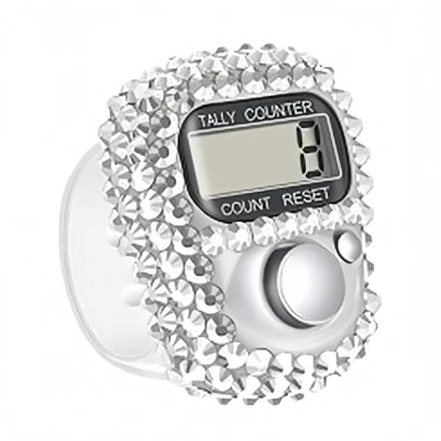 Main image of Electronic Finger Tally Counter Clicker Counter,Convenient Portable Digital Display Tally Counter,Resettable Mini Lap Counter for Golf Goods Counting Accessories,Track and Field Lap Counters (silvery)