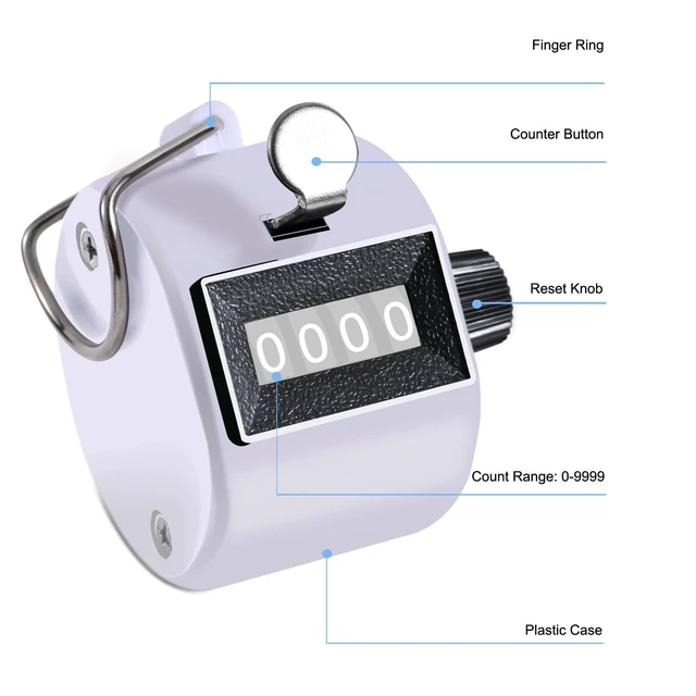Alt view image 3 of 7 - Clicker Counter Handheld Tally Counter 4-Digit Number Click Counter | Mechanical Clickers Counters, Portable Pitch Umpire Handy Tally Click Counter for Coaching, Knitting, People, Lap, Golf
