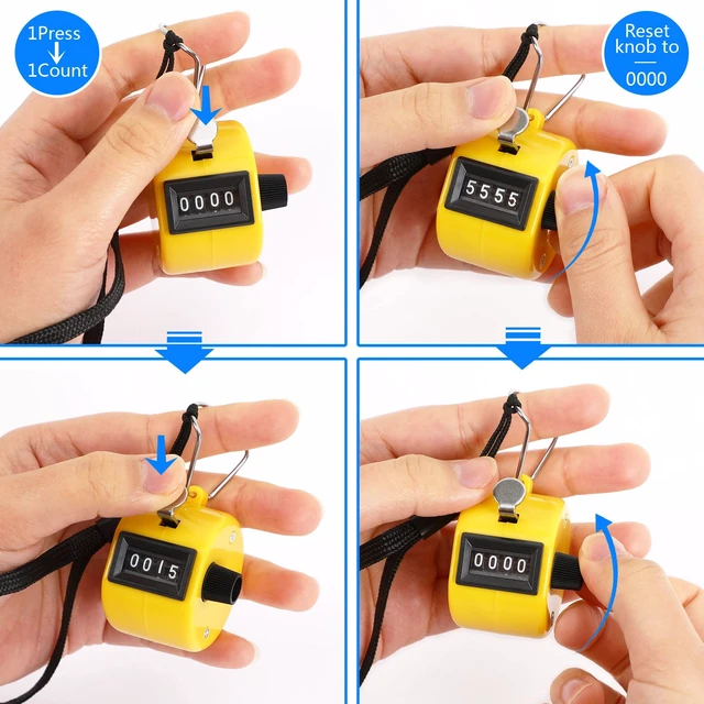 Alt view image 4 of 7 - 5Pcs Handheld Tally Clicker Counter 4 Digital Number for Sports | School Event Golf Sports Office Stadium, 4 Digital Number Clicker, 5 Pcs Handheld Counter Bulk