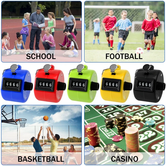 Alt view image 7 of 7 - 5Pcs Handheld Tally Clicker Counter 4 Digital Number for Sports | School Event Golf Sports Office Stadium, 4 Digital Number Clicker, 5 Pcs Handheld Counter Bulk