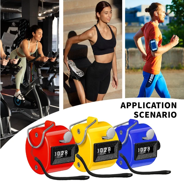 Alt view image 4 of 6 - Handheld Clicker Counters - Golf Digital 4-Digit Baseball Finger Click Mechanical Tally Counter with 3pcs Lanyard for Sports Events Coaching Counting