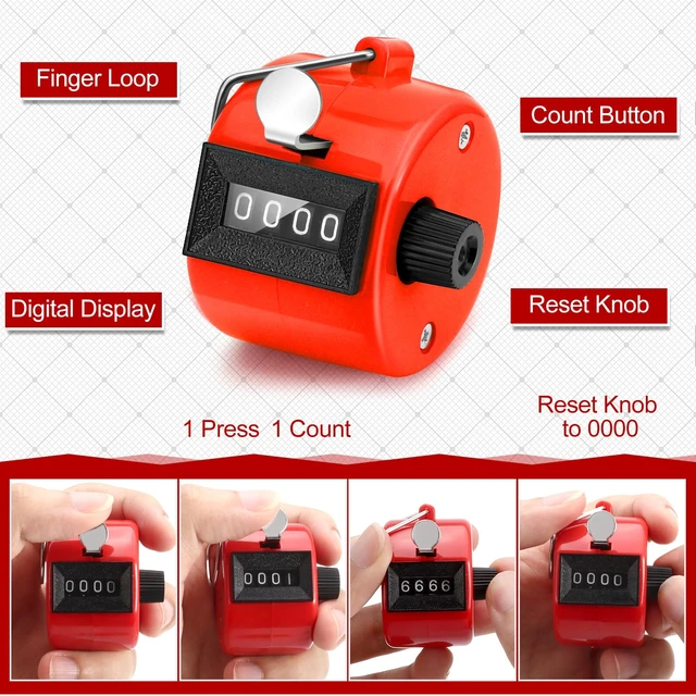 Alt view image 6 of 7 - 24Pcs Handheld Tally Counter, Metal Pitch Counter Hand Mechanical Counters Clickers for School Event, 8 Colors Counting Numbers for Coaching, Fishing, People, Golf Lap, Stadiumand Sport Row